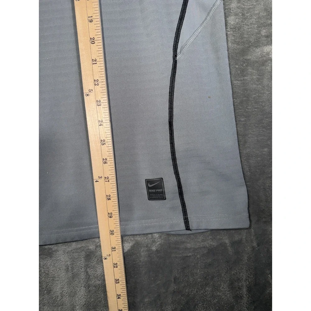 Nike Mens Pro Dri Fit Quarter Zip Long Sleeve Shirt XL Gray Athletic